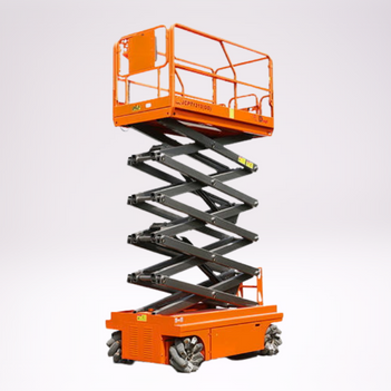 Used boom lifts and scissor lifts in yard