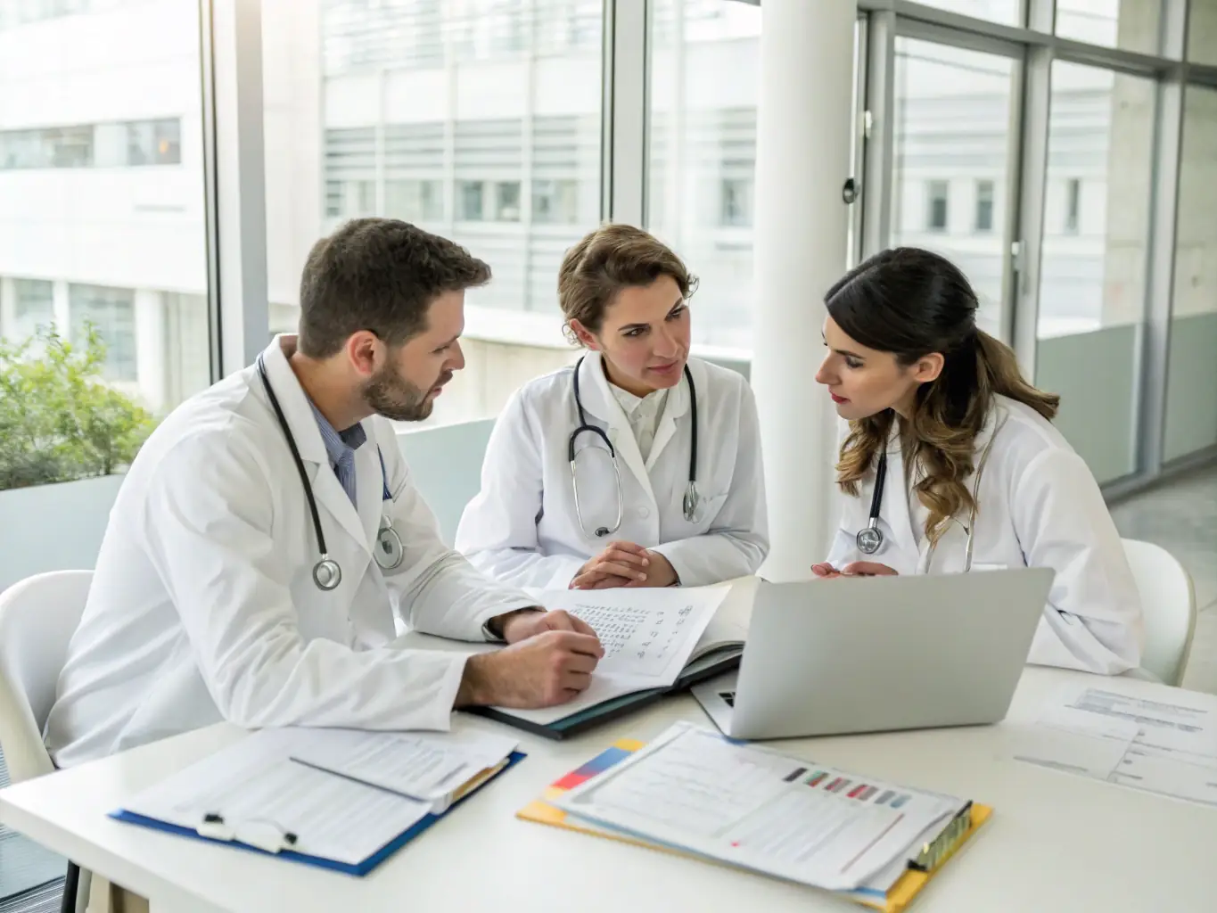 A professional photo of a medical office with doctors and nurses, symbolizing the healthcare industry and Vision Global's expertise in medical accounting.